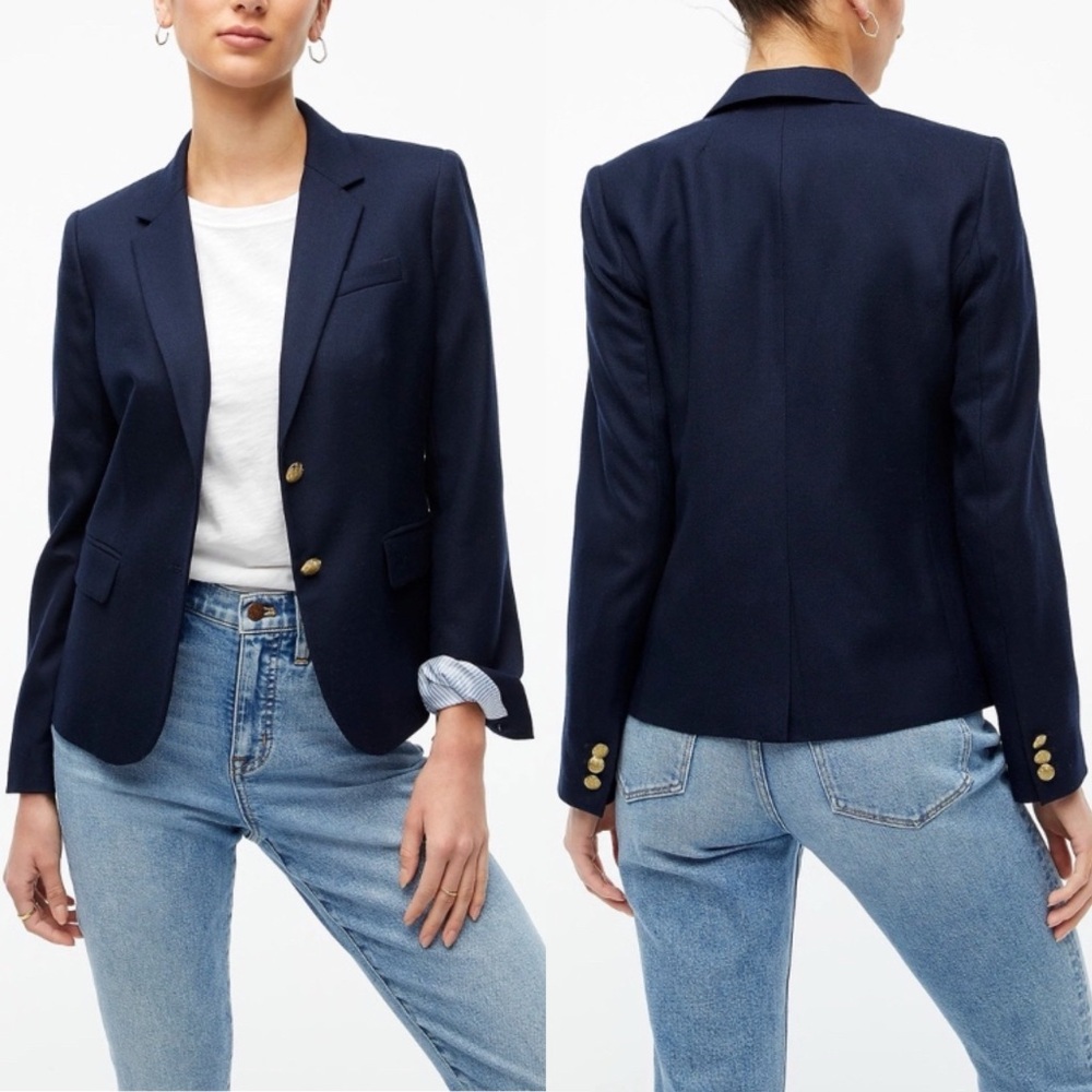 J. Crew Schoolboy Single Breasted Blazer Jacket in Navy